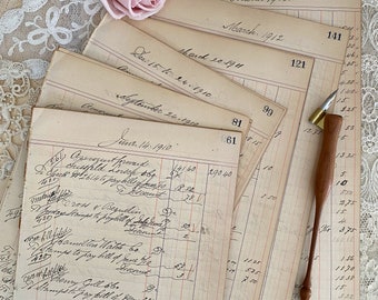 Antique 1900s Jewelry store ledger record paper