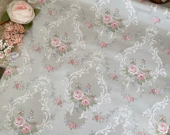 Vintage shabby chic pink rose baroque  wallpaper by the yard