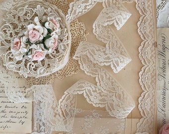 Shabby Prairie floral raschel lace trim gunne sax lace trim by the yard