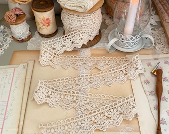 Floral Crochet Lace Trim venise Cluny Lace by the yard
