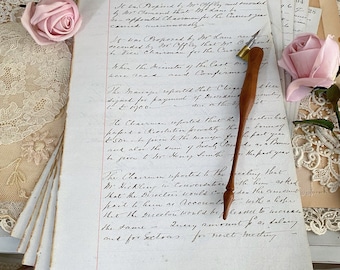 Antique 1900s calligraphy handwritten records ledger paper