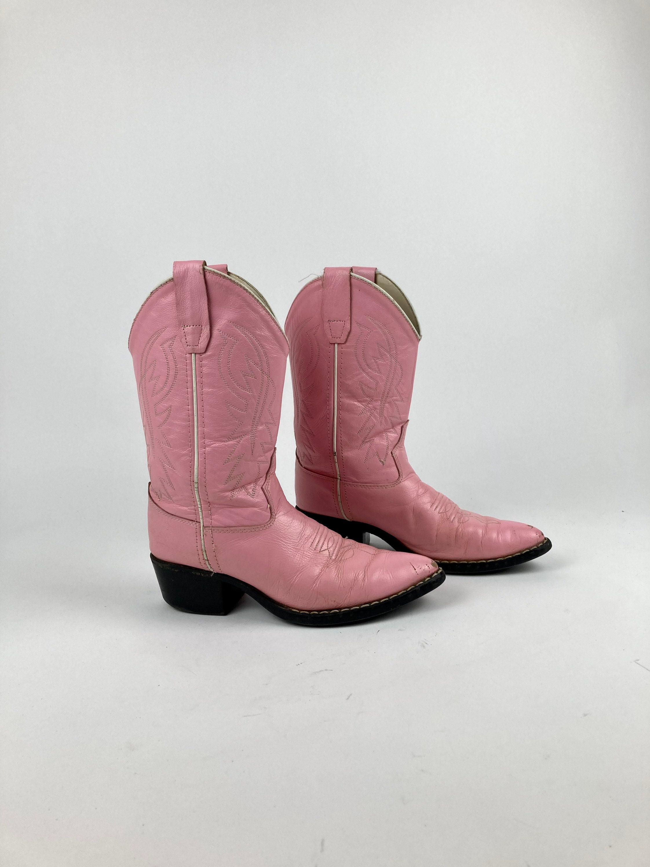 Vintage Pink Boots - Etsy New Zealand