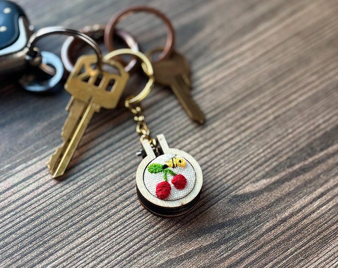Gold Cherry Bee Keychain: Gift For Boyfriend