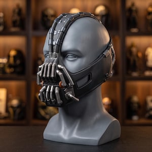 Bane Inspired Mask, The Dark Knight Rises Villain Costume Accessory with Mechanical Details for Halloween and Cosplay