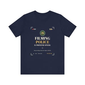 Filming Police Is Protected Speech T-Shirt | Camcorder REC Viewfinder Tee, First Amendment Shirt, GFA Law, Unisex