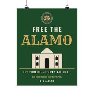 Free the Alamo Poster | GFA Law First Amendment Wall Art Print, Law Office Decor