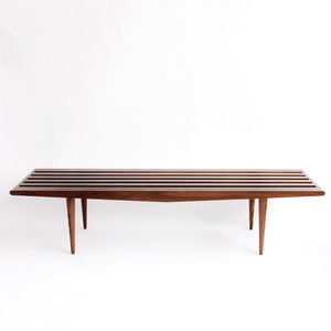 Mid Century Modern Walnut Coffee Table Modern Slat Bench