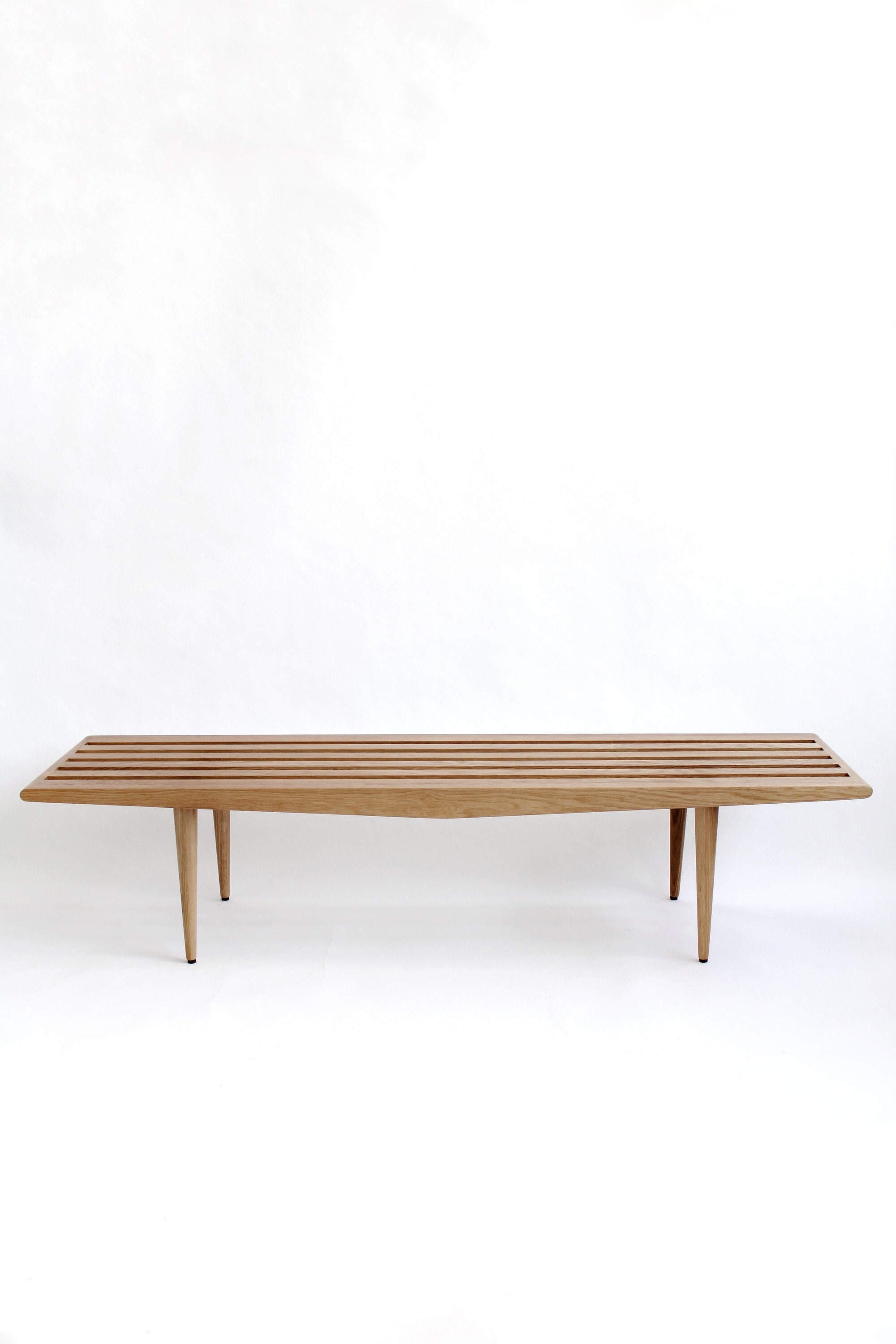 Mid Century Modern Oak Coffee Table Slat Bench Entryway Table