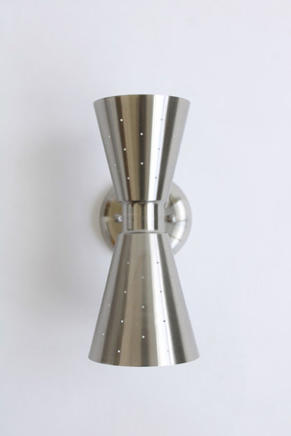 Mid century modern double cone cheap wall sconce