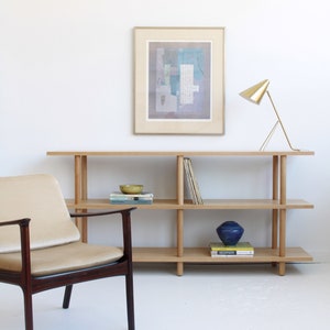 Mid Century Style Bookshelf Light Oak Dowel Bookcase