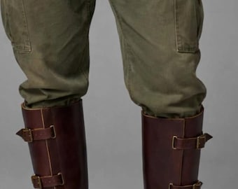 Vintage Tall Leather Boots Men - 3 Buckle Lace Up Military Boots, Handmade Genuine Leather Knee High Boots, WW2 Officer Boots - NOBLE RIDER