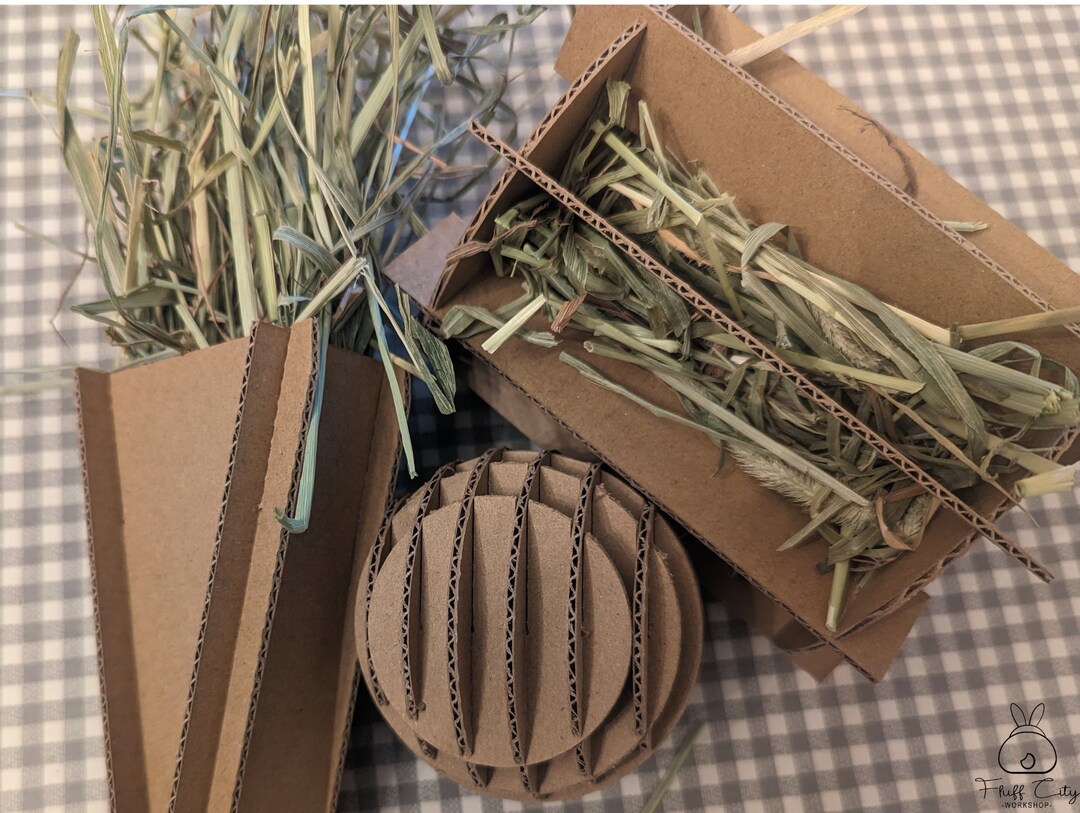 Cardboard Rabbit Toys 3 Pack Etsy