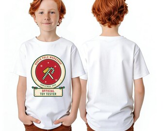 Official Toy Tester Shirt, Kids Christmas Shirt, Matching Family Christmas Tee for Boys and Girls