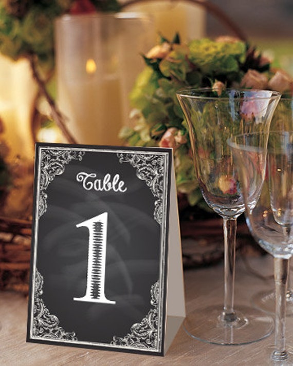 Items similar to 26 Chalkboard Table Number Tent Cards Instant Download by Megan Elizabeth on Etsy