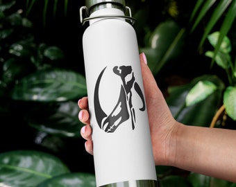 Mudhorn Style Signet Copper Vacuum Insulated Bottle, 22 oz Space Wars Inspired Armor Clan Symbol Monogram Gift