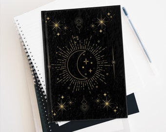 Celestial Writing, Sun Moon Stars Hard Cover Notebook, Dream Journal, Manifestation Book, Mindfulness Journal, Shadow Work, Zodiac Diary