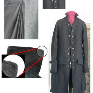 Pirates of the Caribbean Pirate Coat Linen Will Turner Reproduction Frock Historical Costume Sale Price image 2