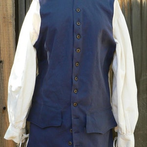 Pirate Vest Colonial Waistcoat POTC Canvas Mens Historical Costume