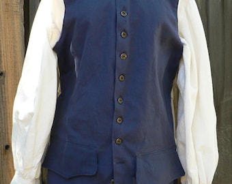 Pirate Vest Colonial Waistcoat POTC Canvas Mens Historical Costume