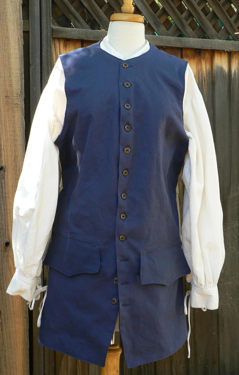 Pirate Vest Colonial Waistcoat POTC Canvas Mens Historical Etsy UK