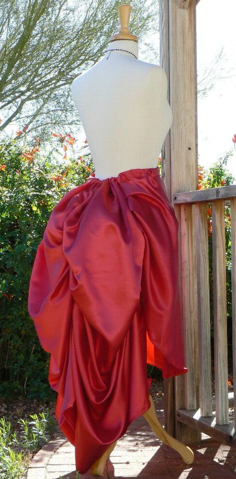 Victorian Satin Bustle Skirt Historical Costume Steampunk | Etsy