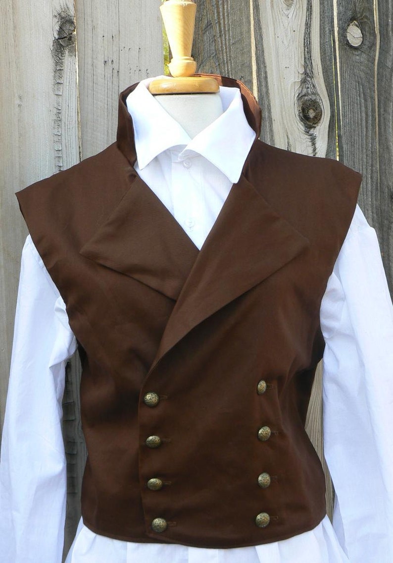 Victorian Mens Cowboy Vest Double Breast Regency Waistcoat Etsy