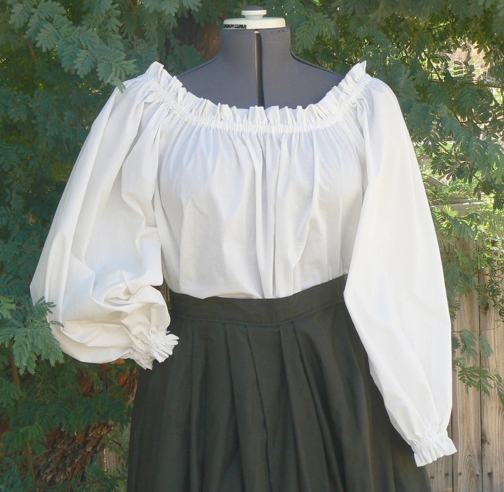 RENAISSANCE MEDIEVAL Long Sleeve Chemise Peasant Pirate Wench Costume Top Medium 