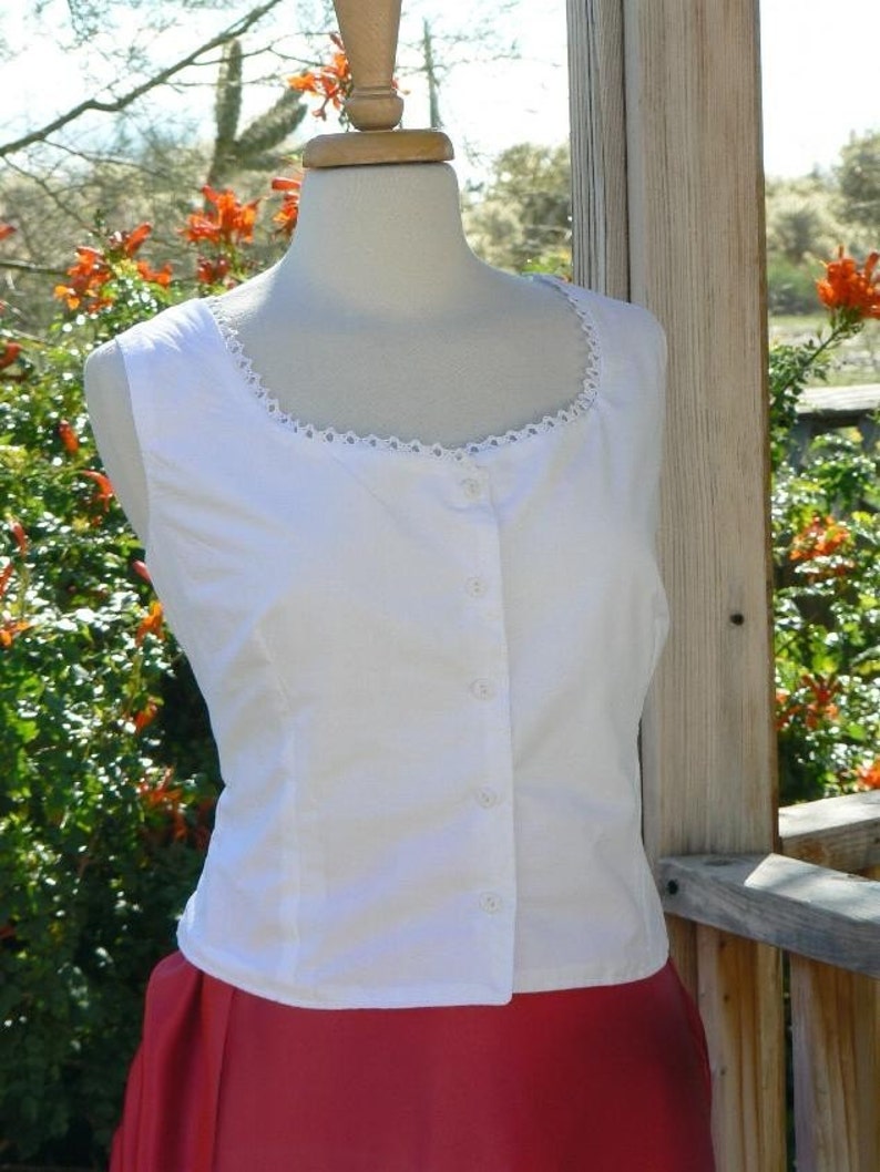 Victorian Lingerie – Underwear, Petticoat, Bloomers, Chemise Little Cotton Camisole Western Cami Cowboy Blouse $49.00 AT vintagedancer.com