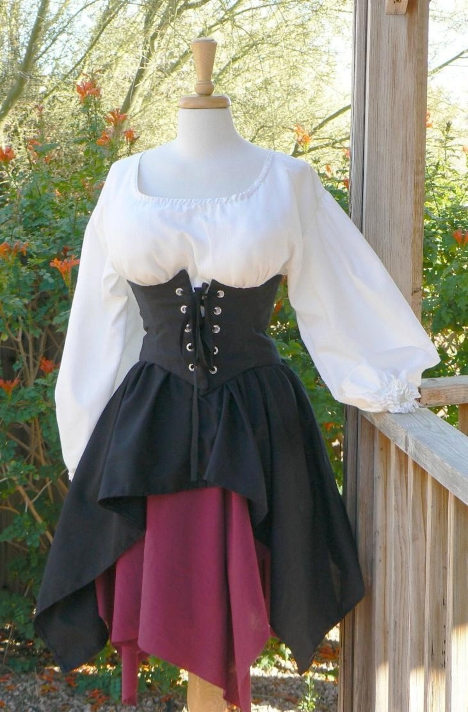 Pirate Dress Renaissance Outfit Waist Cincher Historical Etsy