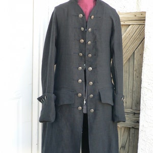 Pirates of the Caribbean Pirate Coat Linen Will Turner Reproduction Frock Historical Costume Sale Price image 1