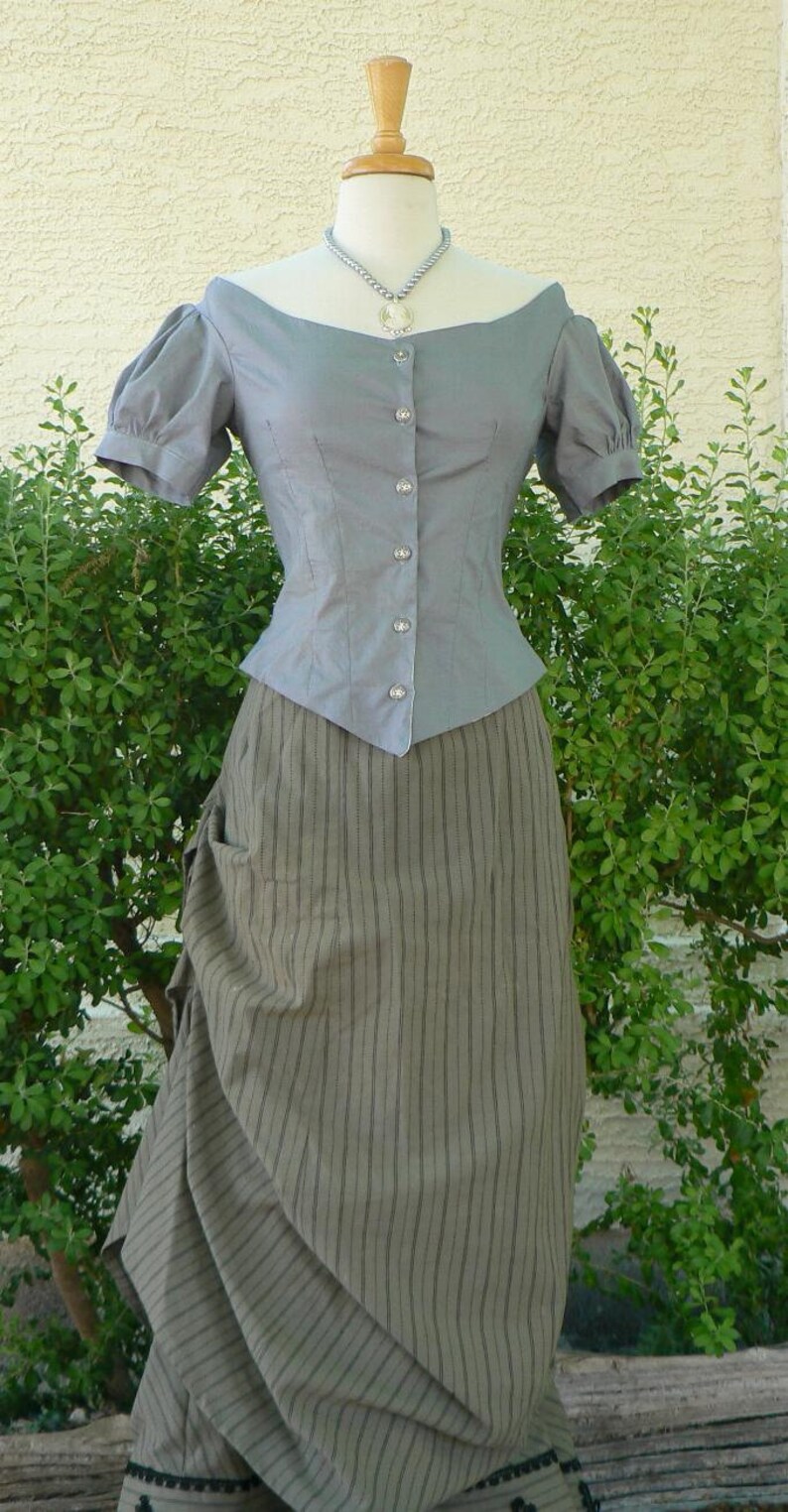 Victorian Ballgown Bodice in Cotton Bustle Dress Top | Etsy
