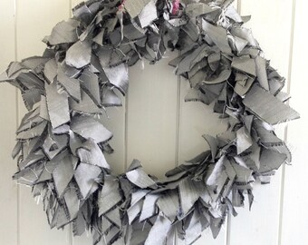 Silver dupion silk wreath