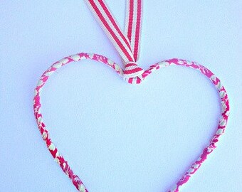 Wire heart covered in Liberty of London fabric