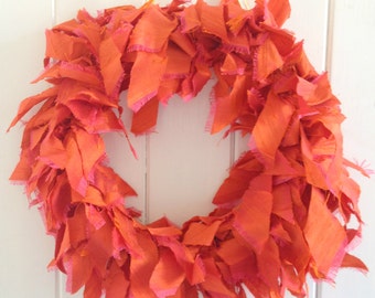 Orange dupion silk wreath