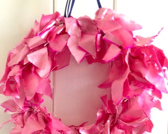 Hot pink dupion silk wreath