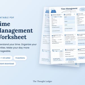 Tidsplaneringsarbetsblad Utskrivbart Daglig Planerare PDF Prioritering Produktivitetsmall Självreflektion Direkt Nedladdning
