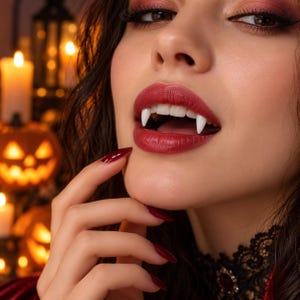 ハロウィンコスチューム用吸血鬼の牙、偽ドラキュラの牙、ゴシックコスプレアクセサリー、不気味なパーティーコスチューム小道具