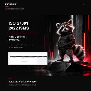 ISO 27001:2022 ISMS-verktygslåda | Redigerbara policyer, riskregister, revisionsmallar (Word, Excel, PDF)