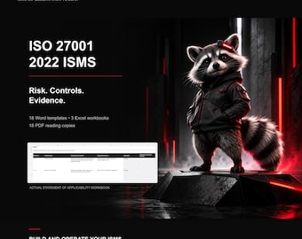 Kit de herramientas ISO 27001:2022 para el SGSI / Políticas editables, registro de riesgos, plantillas de auditoría (Word, Excel, PDF)