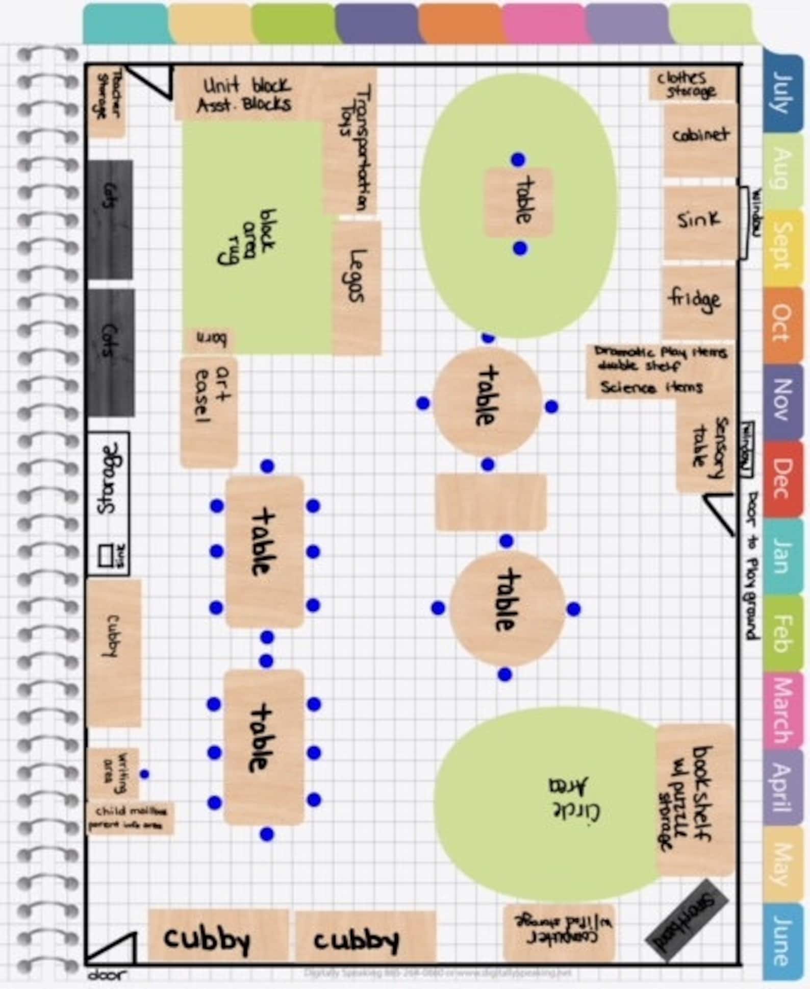 Classroom Floor Plan Digital Planner Stickers for iPad Goodnotes ...