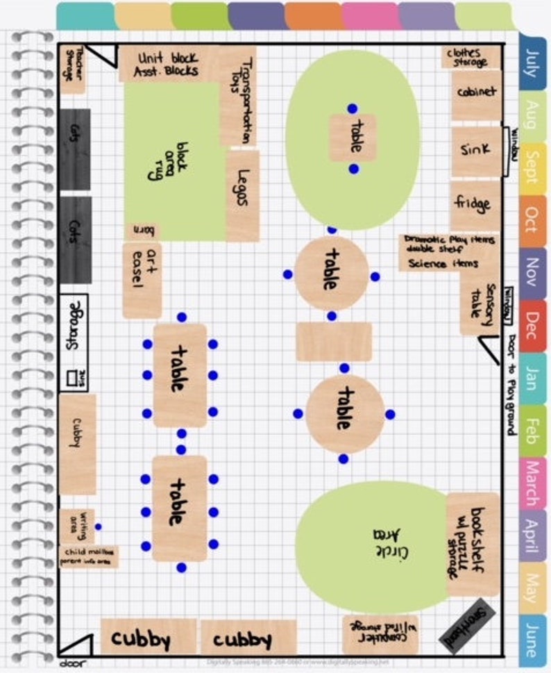 Classroom Floor Plan Digital Planner Stickers for iPad Goodnotes ...