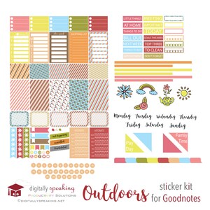 Outdoors Digital Planner Stickers for iPad Goodnotes Precropped