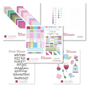 Blossom Collection Digital Planner Goodnotes Stickers, Patterns, Keynote Shapes, & Alphas