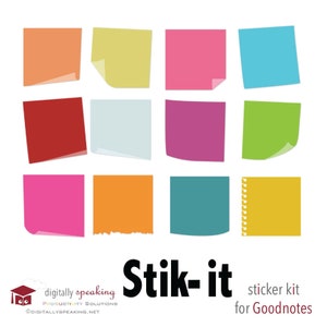 Stik it Digital Planner Stickers for iPad Goodnotes Precropped