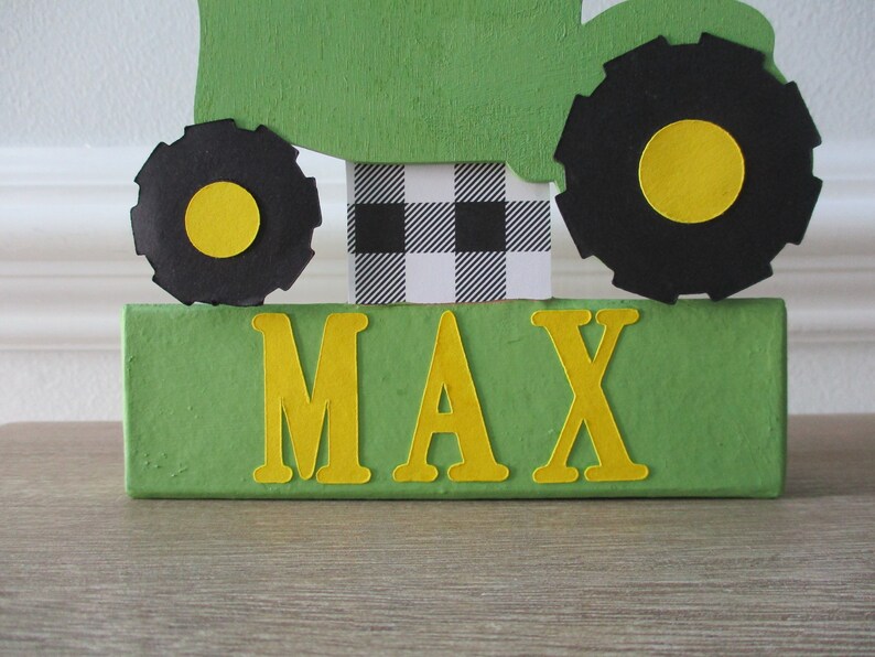 Paper Mache Number 1 Green Tractor Smash Cake Prop Yellow and Black Tractor Photo Prop Farm Birthday Photo Prop Number 1