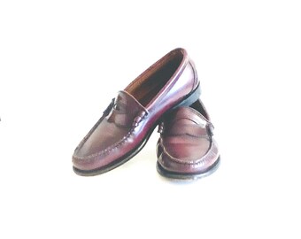 GH Bass Weejuns Leather Loafers Slip Ons Shoes Wine Burgundy  display picture 2