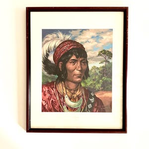 James Hutchinson Seminole Chief Prints (1976): Signed Native Americana Art, Set of 4