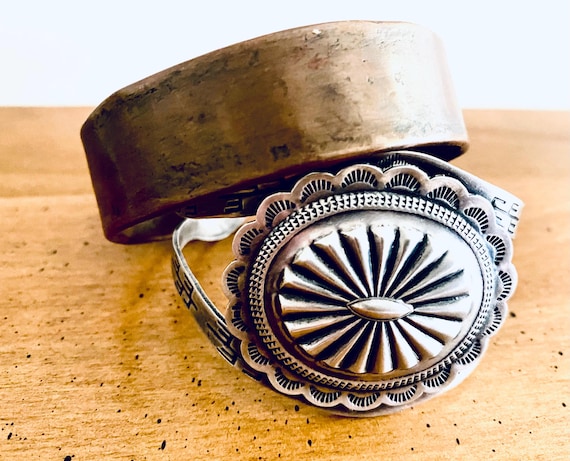 Vtg SILVER & COPPER CUFF Set. Jewelry