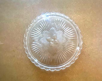 Vtg GLASS CAKE PLATE. Indiana Glass. Farmhouse Kitchen