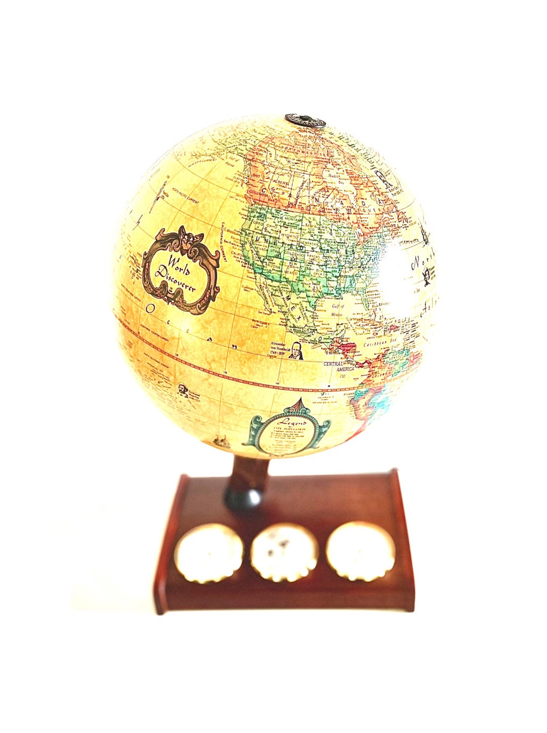 Vintage 80s Illuminated World Globe. Scan-globe Weather Station